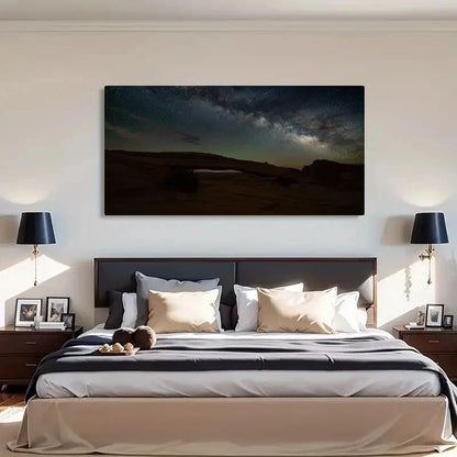 Mesa Arch Night Sky Retro Wall Art Canvas Office Home Room Framed 120x60cm