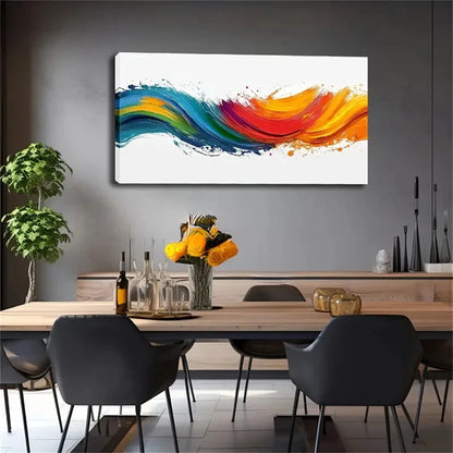 The Rainbow-Like Colors Flow Wall Art Canvas Office Home Room Framed 120x60cm