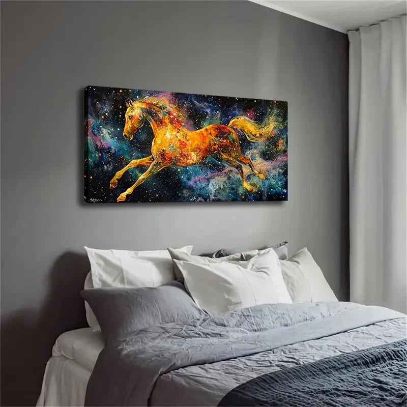The Horse's Body Is Surrounded Wall Art Canvas Office Home Room Framed 120x60cm - Bella Home Decor