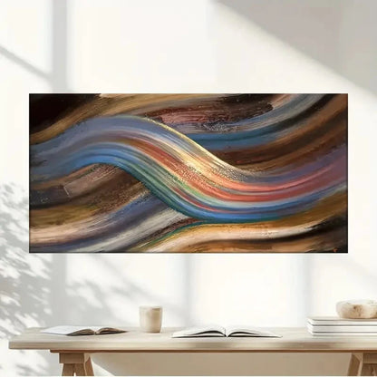 Modern Wavy Artwork Abstract Wall Art Canvas Office Home Room Framed 120x60cm