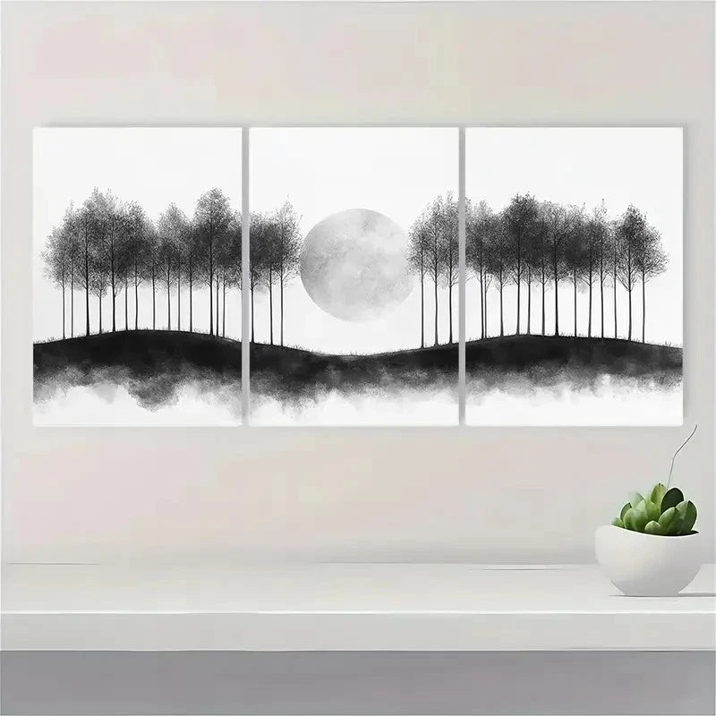 3pcs DustinWay Canvas Print Art Black and White   Wall Art Set Canvas Framed 60x90cm - High Quality Print 100% Australian Made Wall Canvas Ready to Hang - Bella Home Decor