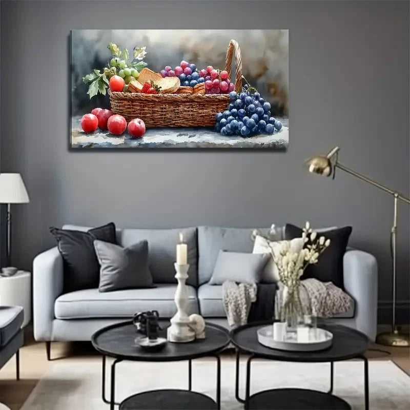 Fresh Fruit Bread Perfect Wall Art Canvas Office Home Room Framed 120x60cm