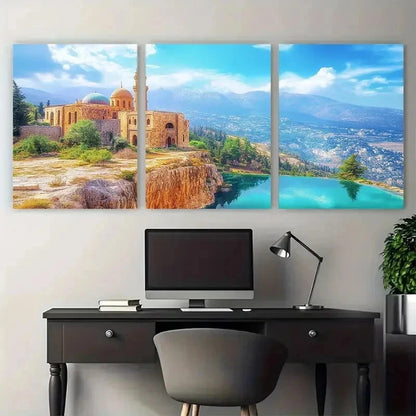 3pcs Architecture Nature Landscape Perfect Wall Art Set Canvas Framed 50x70cm - High Quality Print 100% Australian Made Wall Canvas Ready to Hang - Bella Home Decor