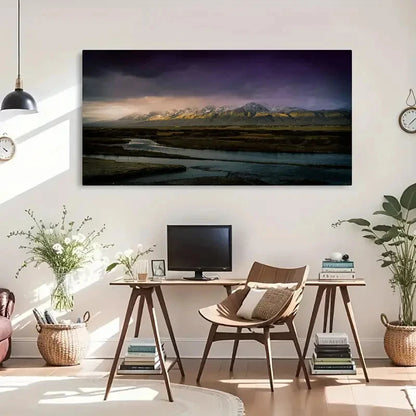 Morning In Mountains Stunning Wall Art Canvas Office Home Room Framed 120x60cm