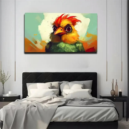 Fun Red-Haired Chick Décor Wall Art Canvas Office Home Room Framed 120x60cm