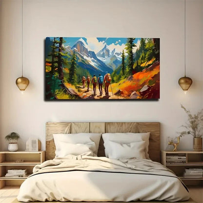 Mountaineering Team Brave Wall Art Canvas Office Home Room Framed 120x60cm