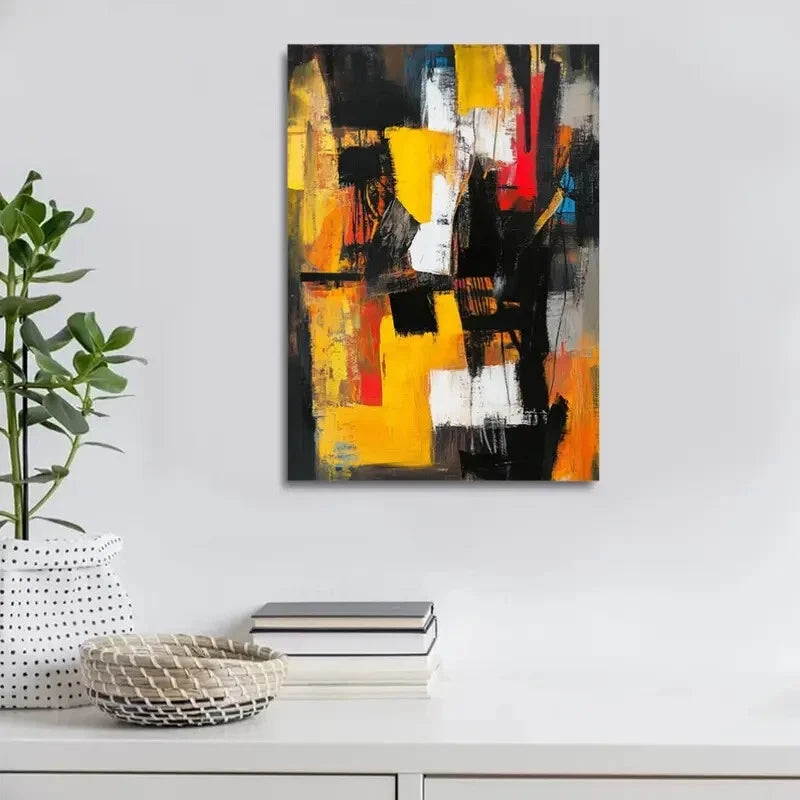 Beautiful Contemporary Abstract Painting 40x60cm Metal Print Ready to Hang - Bella Home Decor