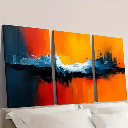 3pcs Colorful Aqua Blue Painting Decor A  Wall Art Set Canvas Framed 40x60cm - High Quality Print 100% Australian Made Wall Canvas Ready to Hang - Bella Home Decor