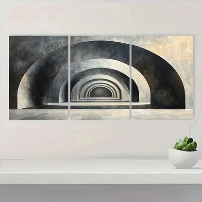 3pcs Gray & Golden Neutral Decor TY     Wall Art Set Canvas Framed 40x60cm - High Quality Print 100% Australian Made Wall Canvas Ready to Hang