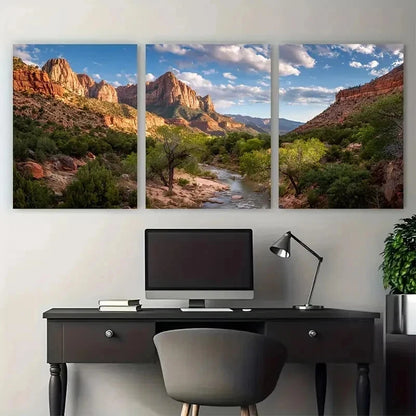 3pcs Utah National Parks Posters Set Perfect Wall Art Set Canvas Framed 50x70cm - High Quality Print 100% Australian Made Wall Canvas Ready to Hang