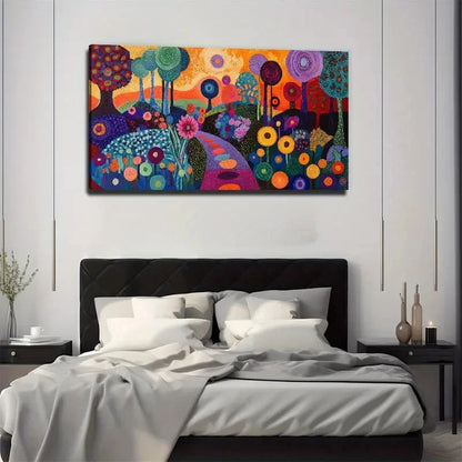 Abstract Park Painting - Modern Wall Art Canvas Office Home Room Framed 120x60cm