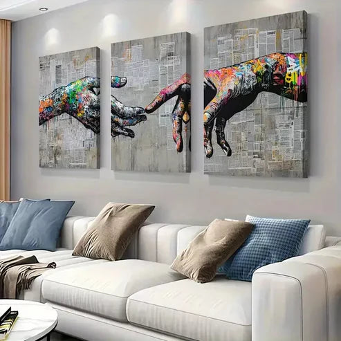 3 PCS Graffiti-Inspired Creation Wrapped Wall Art Set Canvas Unframed - High Quality Print 100% Australian Made Wall Canvas