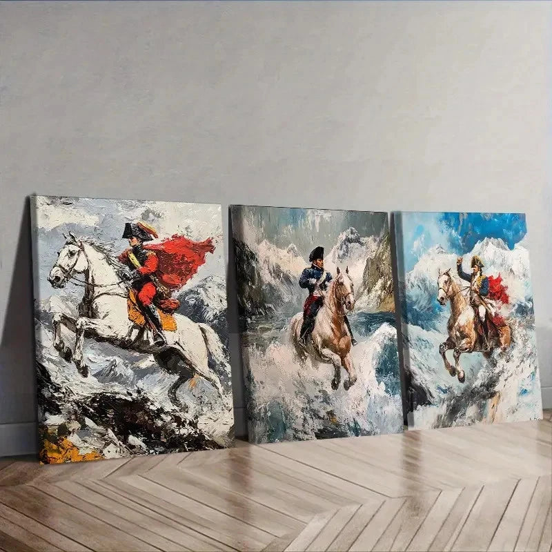 3pcs Ride through the mountains Wall Art Set Canvas Framed 50x70cm - High Quality Print 100% Australian Made Wall Canvas Ready to Hang - Bella Home Decor