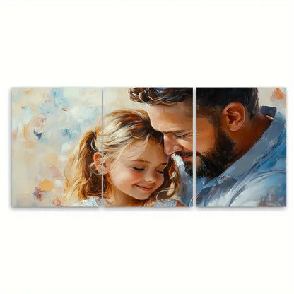 3pcs Lovely Father And Daughter O Wall Art Set Canvas Framed 60x90cm - High Quality Print 100% Australian Made Wall Canvas Ready to Hang