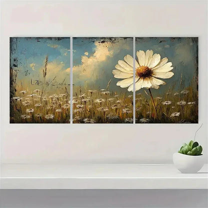 3pcs Queen Annes Lace Meadow Beige Perfect    Wall Art Set Canvas Unframed - High Quality Print 100% Australian Made Wall Canvas