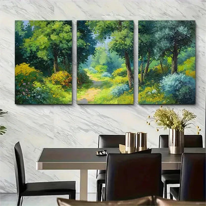 3pcs Sunny Countryside Path Landscape Perfect  Wall Art Canvas Unframed - High Quality Print 100% Australian Made Wall Canvas