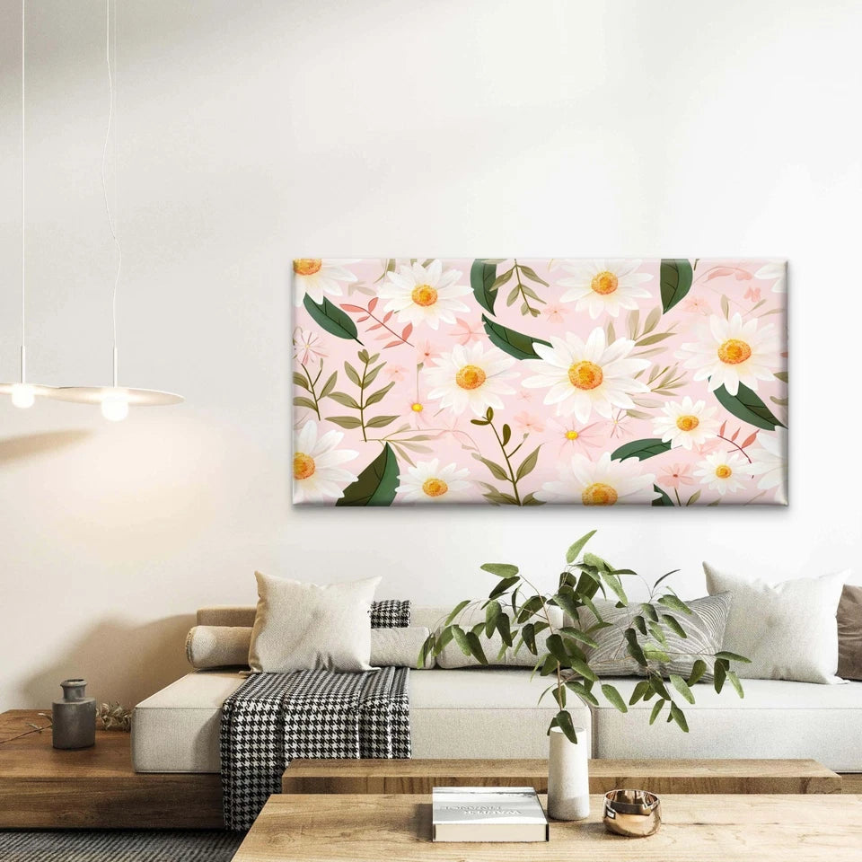 Botanical Watercolor Floral Wall Art Canvas Office Home Room Framed 120x60cm - Bella Home Decor