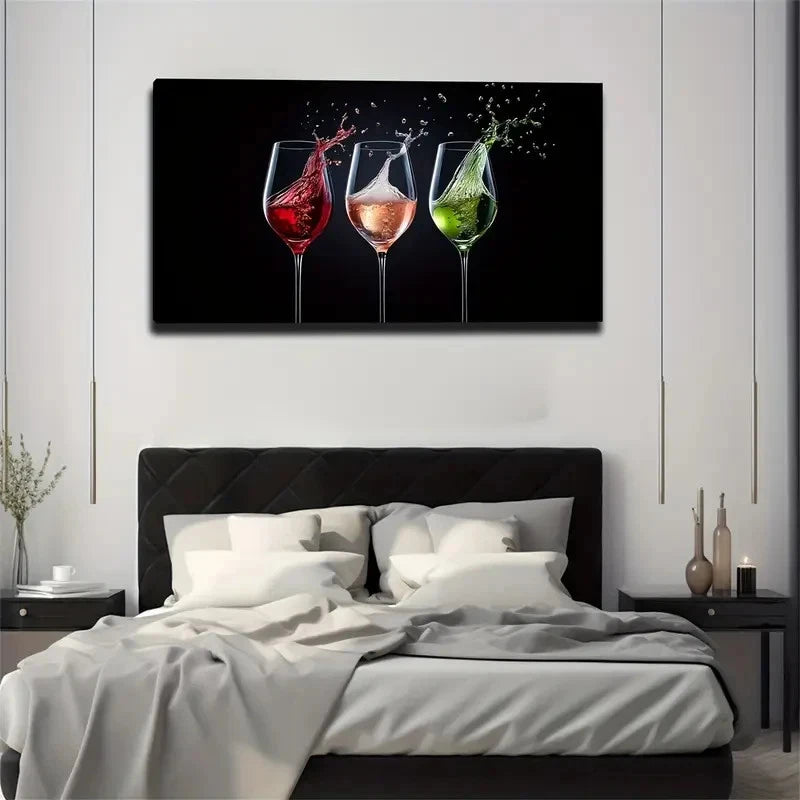 Show Three Colors Of Liquid Wall Art Canvas Office Home Room Framed 120x60cm
