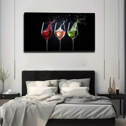 Show Three Colors Of Liquid Wall Art Canvas Office Home Room Framed 120x60cm