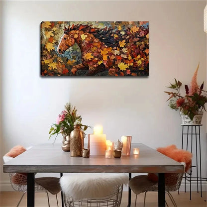 Colorful Autumn Leaves Acbstract Wall Art Canvas Office Home Room Framed 120x60cm - Bella Home Decor