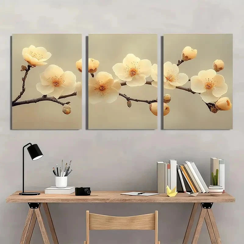 3pcs Minimalist Nature Botanical Décor Perfect Wall Art Set Canvas Framed 40x60cm - High Quality Print 100% Australian Made Wall Canvas Ready to Hang
