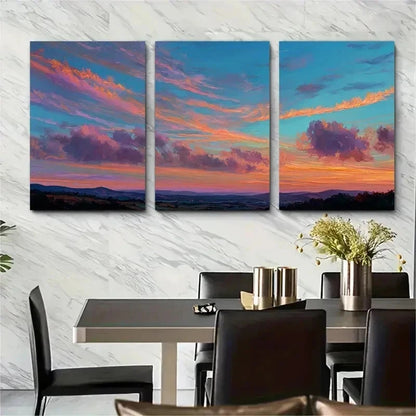 3pcs Landscape Cloud Painting Cloudy Sky Perfect Wall Art Set Canvas Framed 50x70cm - High Quality Print 100% Australian Made Wall Canvas Ready to Hang