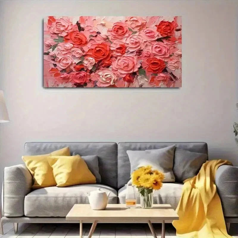 Vibrant Pink Rose Petal Wall Art Canvas Office Home Room Framed 120x60cm