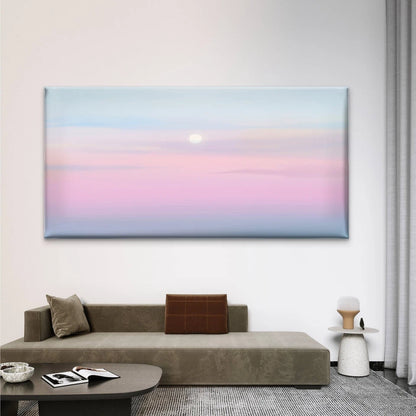 Sunset Background Pastel Sky Wall Art Canvas Office Home Room Framed 120x60cm - Bella Home Decor