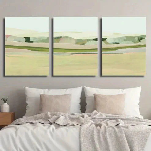 3pcs Rural Meadow Landscape Wall Art Set Canvas Unframed - High Quality Print 100% Australian Made Wall Canvas