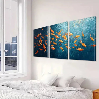 3pcs Underwater Fish Aesthetic Decorative  Art Set Canvas Unframed - High Quality Print 100% Australian Made Wall Canvas