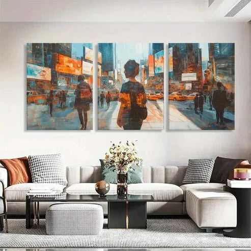 3pcs Dynamic Digital Influence Modern Perfect Wall Art Canvas Unframed - High Quality Print 100% Australian Made Wall Canvas - Bella Home Decor
