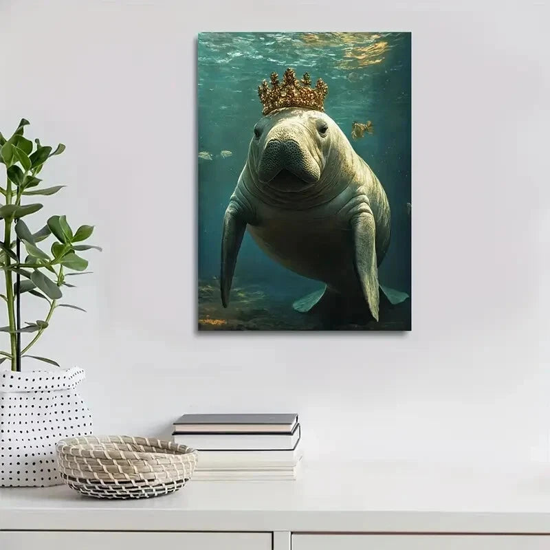 Underwater Scene with Coral Reefs & Fish Painting 40x60cm Metal Print Ready to Hang - Bella Home Decor