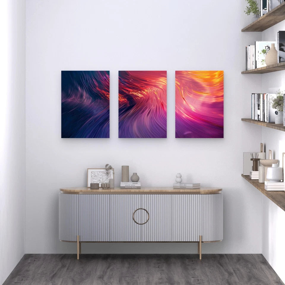 3pcs Abstract Background Design Metal Print Ready to Hang Art
