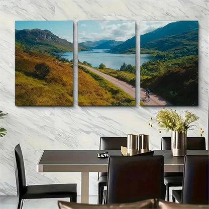3pcs Glentrool Travel Poster Loch Trool Perfect Wall Art Set Canvas Framed 50x70cm - High Quality Print 100% Australian Made Wall Canvas Ready to Hang - Bella Home Decor