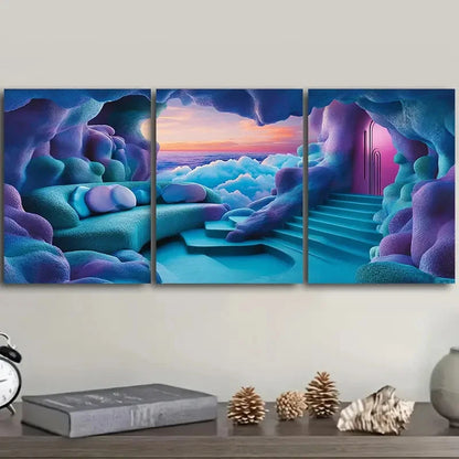 3pcs an enchanting cave Wall Art Set Canvas Framed 50x70cm - High Quality Print 100% Australian Made Wall Canvas Ready to Hang - Bella Home Decor