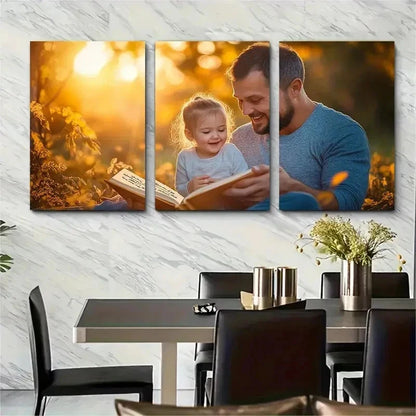 3pcs Father's Day Book For Dad Perfect Wall Art Set Canvas Framed 50x70cm - High Quality Print 100% Australian Made Wall Canvas Ready to Hang
