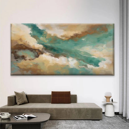 Abstract Ocean & Cloud Wall Art Canvas Office Home Room Framed 120x60cm