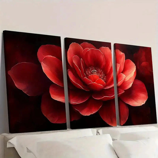 3pcs Luxurious Home Decor, Classy Floral CF Wall Art Set Canvas Framed 50x70cm - High Quality Print 100% Australian Made Wall Canvas Ready to Hang