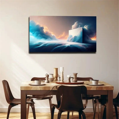 Modern Abstract Dramatic Cloudy Wall Art Canvas Office Home Room Framed 120x60cm