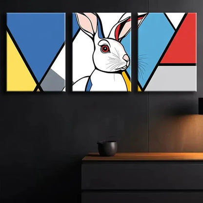 3pcs Mondrian-Inspired Pattern Perfect  Wall Art Set Canvas Unframed - High Quality Print 100% Australian Made Wall Canvas