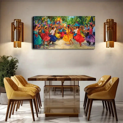 A Group Of People In Bright Wall Art Canvas Office Home Room Framed 120x60cm