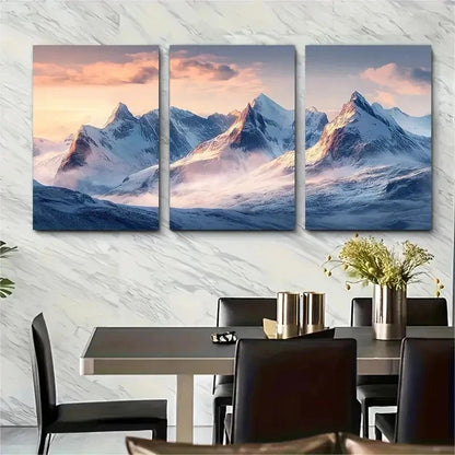 3pcs Norwegian Fjords & Mountains Nature Perfect Wall Art Set Canvas Framed 50x70cm - High Quality Print 100% Australian Made Wall Canvas Ready to Hang