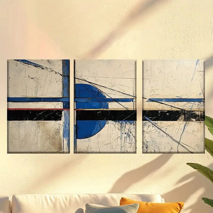3pcs Abstract blue-gray modern Wall Art Set Canvas Framed 50x70cm - High Quality Print 100% Australian Made Wall Canvas Ready to Hang - Bella Home Decor