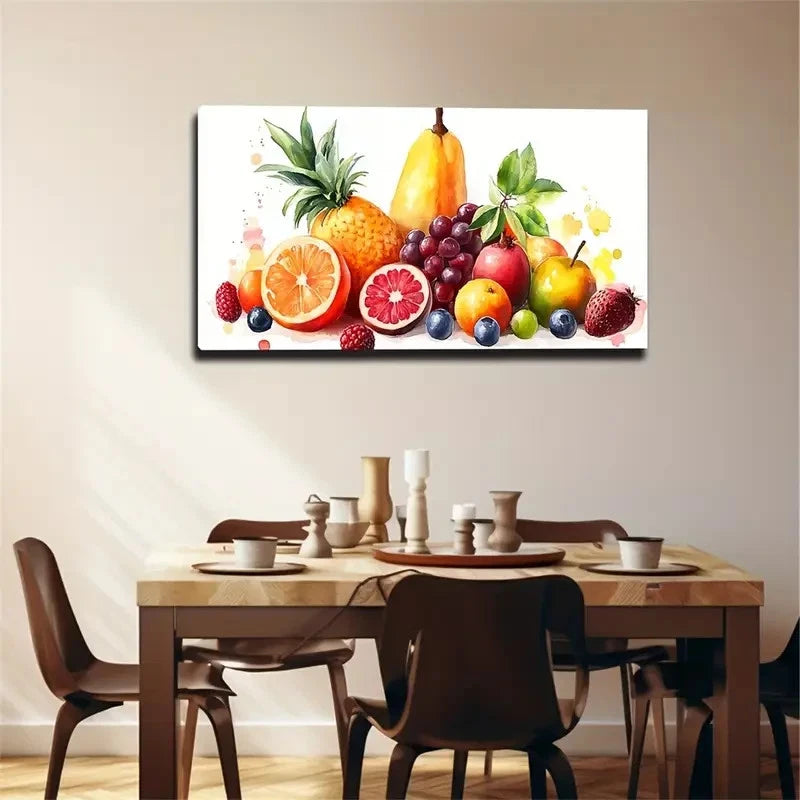 Fresh Fruits Suitable Deco Wall Art Canvas Office Home Room Framed 120x60cm
