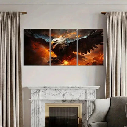 3pcs Dramatic Eagle & Volcano Decor Wall Art Canvas Unframed - High Quality Print 100% Australian Made Wall Canvas - Bella Home Decor