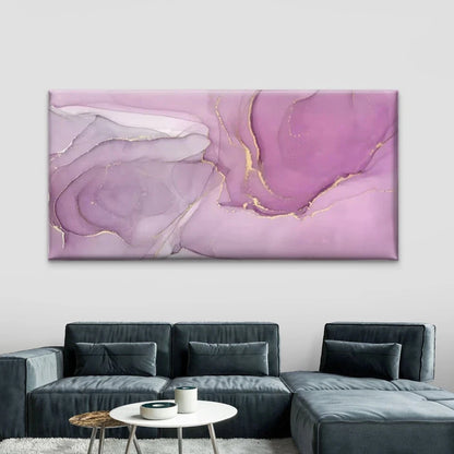 Lavender Golden Marble Wall Art Canvas Office Home Room Framed 120x60cm