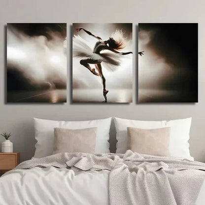 3pcs Ballet Dancing Girl Wall Art Set Canvas Unframed - High Quality Print 100% Australian Made Wall Canvas - Bella Home Decor