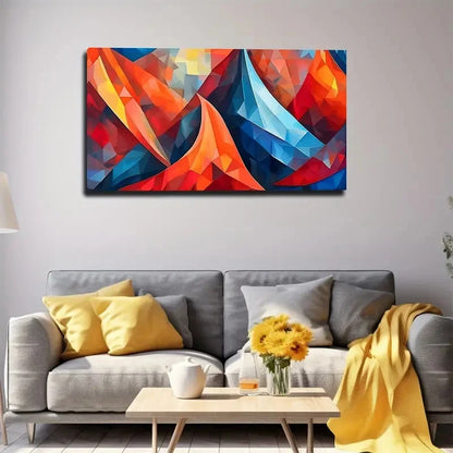 Geometric Landscape Wall Art Canvas Office Home Room Framed 120x60cm