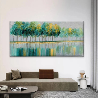 Abstract Landscape Forest Wall Art Canvas Office Home Room Framed 120x60cm
