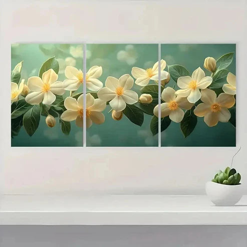 3pcs Arabian Jasmine Wall Art Canvas Unframed - High Quality Print 100% Australian Made Wall Canvas - Bella Home Decor